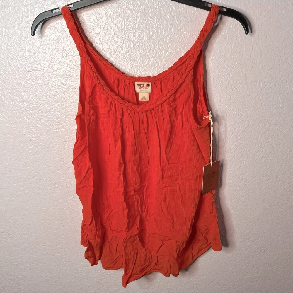 Mossimo Supply Co Orange Fire Woven Braided Swing Tank Top New!